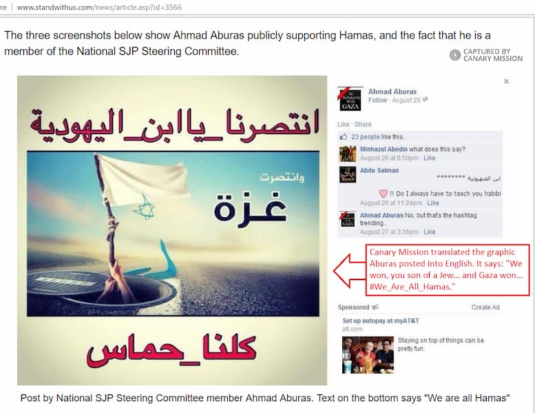 Ahmad Aburas Standwithus Aug 29 2018