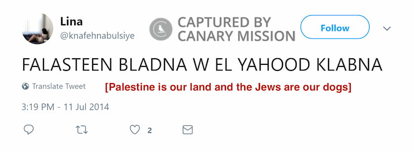 Lina Assi Twitter Jul 11 2014