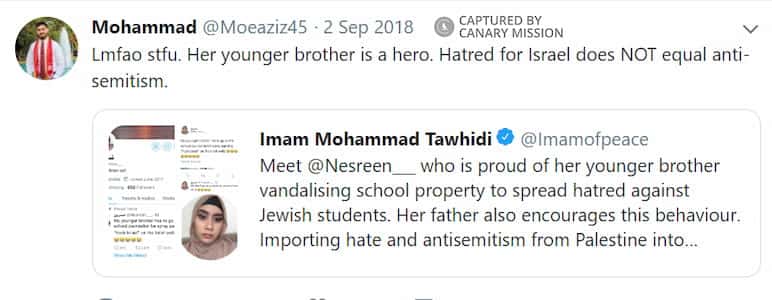 Mohammad Abdel-Aziz Twitter Sep 2 2018