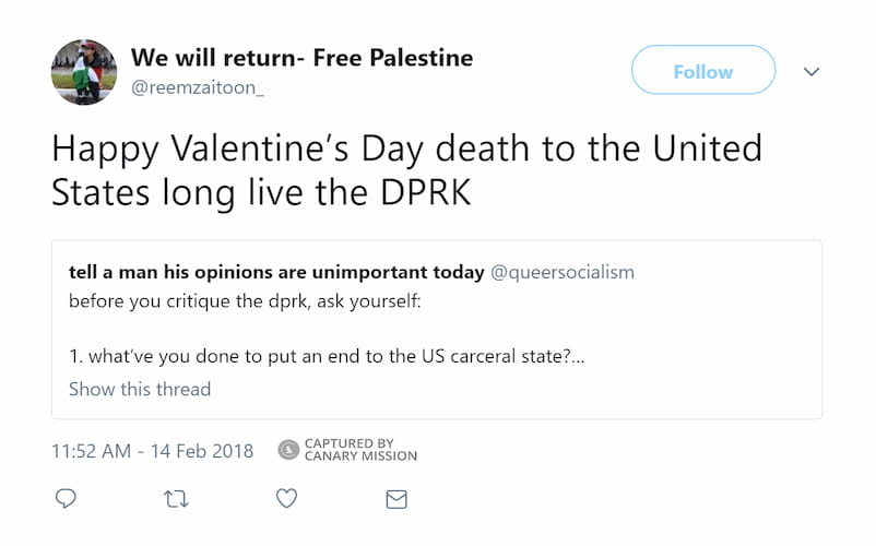 Reem Zaitoon Twitter Feb 14 2018