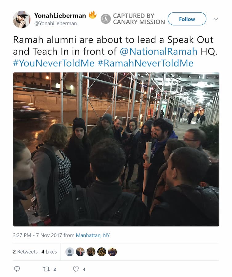 Yonah Lieberman Twitter Nov 17 2017