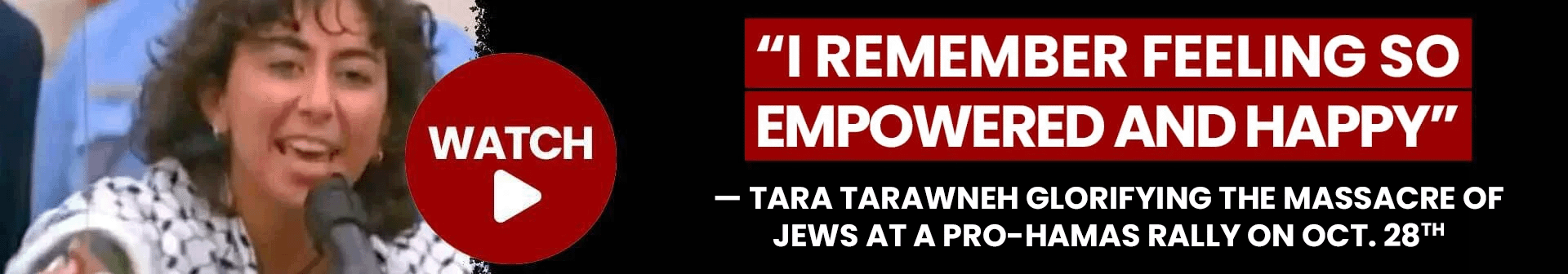 Tara Tarawneh glorifying the massacre of jews at a pro-hamas rally on oct. 28th