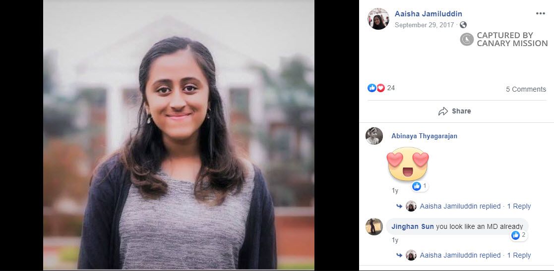 Aaisha Jamiluddin, Facebook - Sep 29, 2017