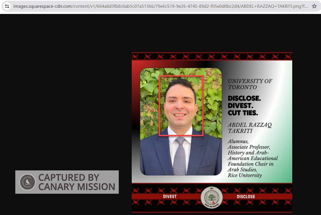 Abdel Razzaq Takriti Supports Pro-Hamas Encampment at UofT