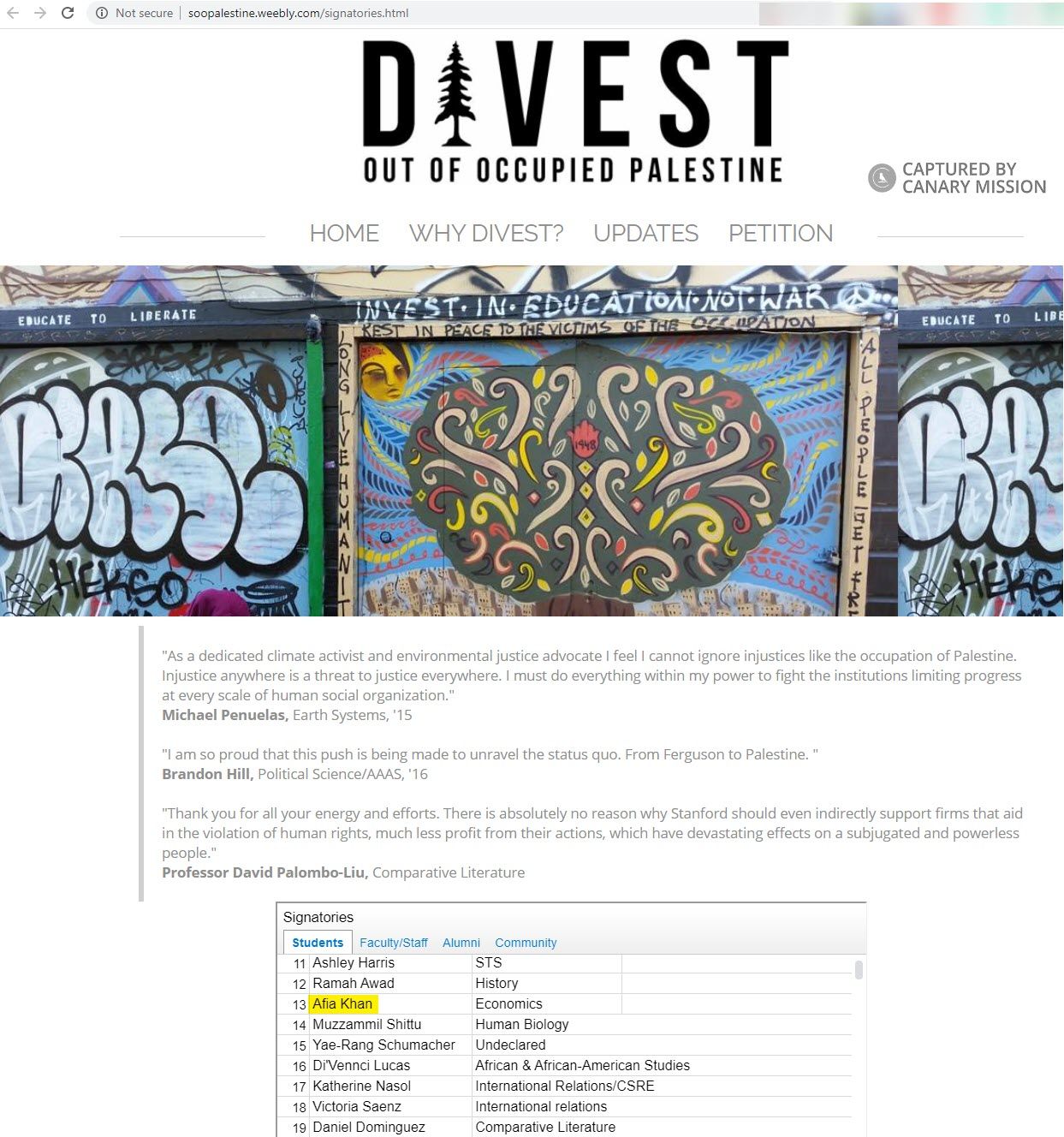 Afia Khan, soopalestine.weebly.com - May 20, 2020
