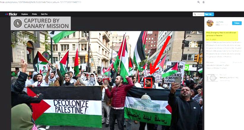 Ahmad Eid’s protest appearance, Philly Stands with Gaza 1