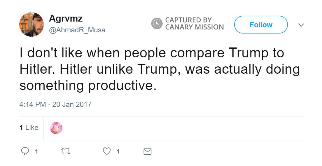 Ahmad R Musa, Twitter - Jan 20, 2017