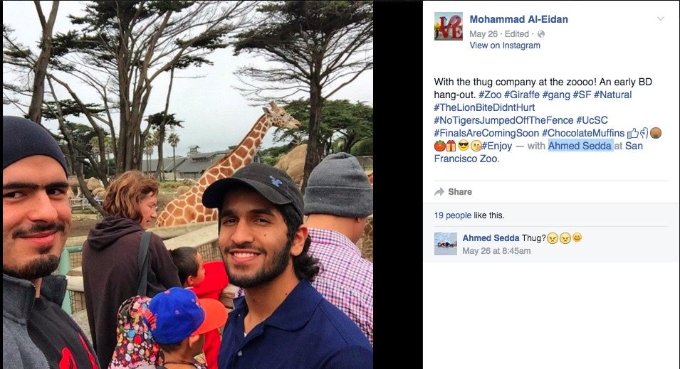 Ahmed Sedda, Facebook - May 26, 2015