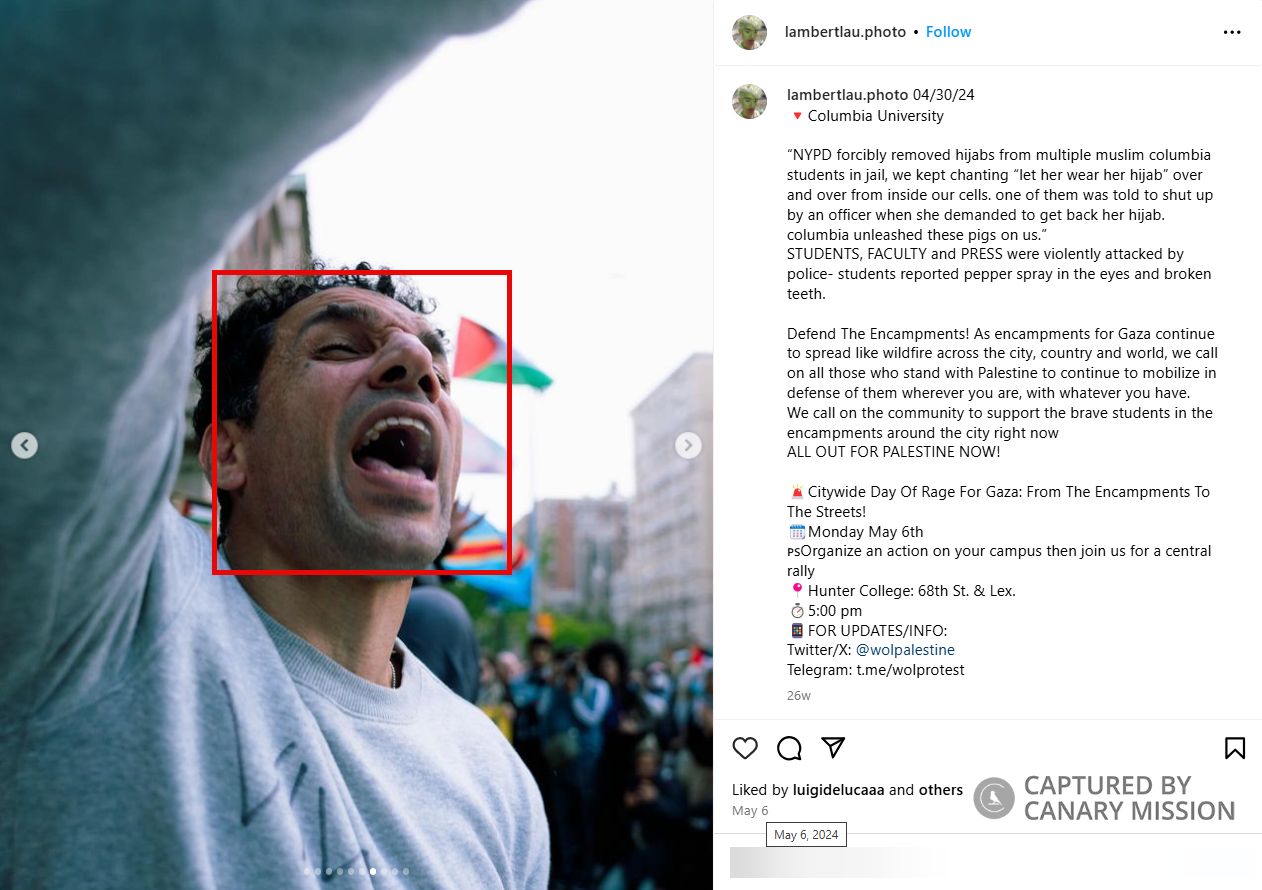 Ahmed Zeineldine at Columbia encampment