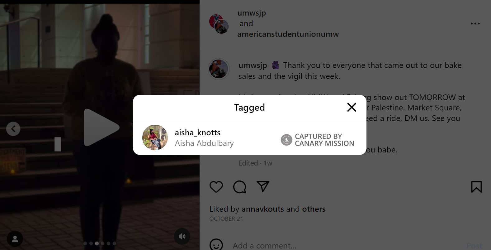 Aisha Knotts, Instagram - Oct 21, 2023