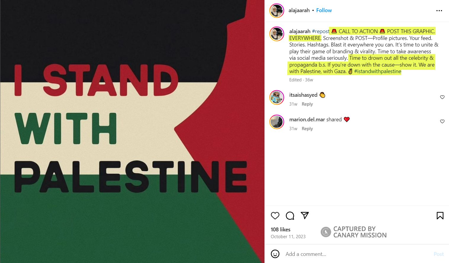 Ala Jaarah, Instagram - Oct 11, 2023