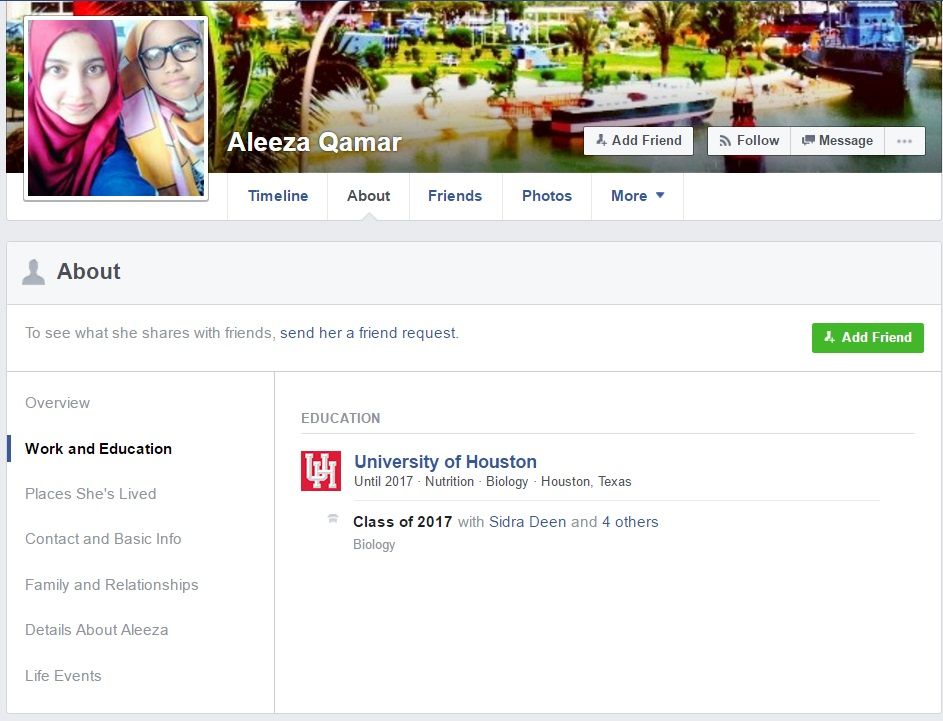 Aleeza Qamar, Facebook - 14 Dec 2016