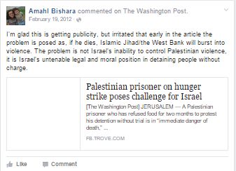 Amahl Bishara, Facebook - 19 Feb 2012