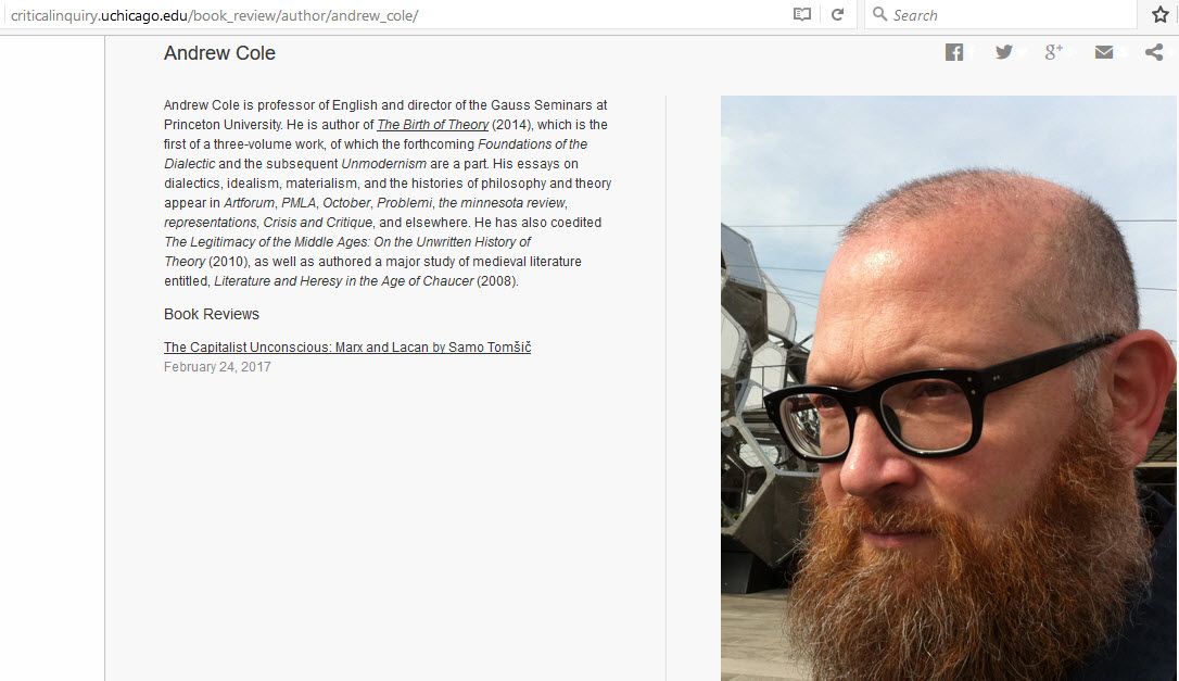 Andrew Cole, criticalinquiry.uchicago.edu - 10 May 2017