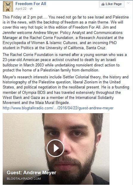 Andrew Meyer, Facebook - 22 Apr 2016