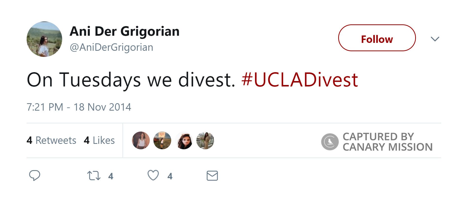 Ani Der Grigorian, Twitter - Nov 18, 2014