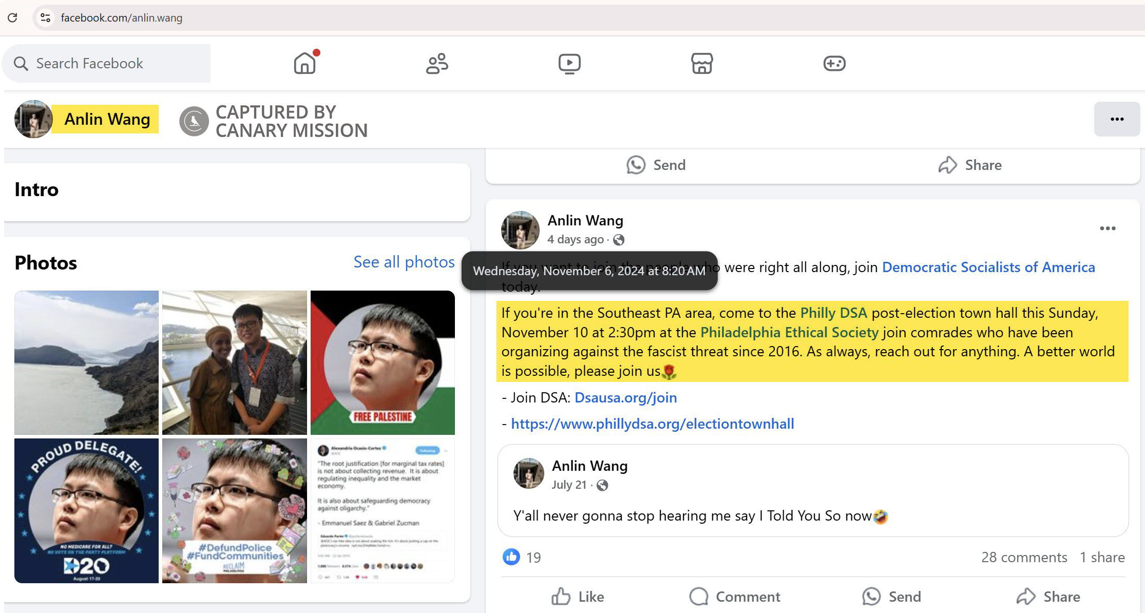 Anlin Wang - Activist, Democratic Socialists of America
