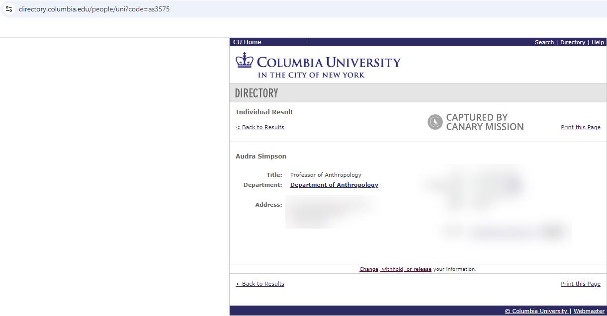 Audra Simpson, directory.columbia.edu - Oct 14, 2024