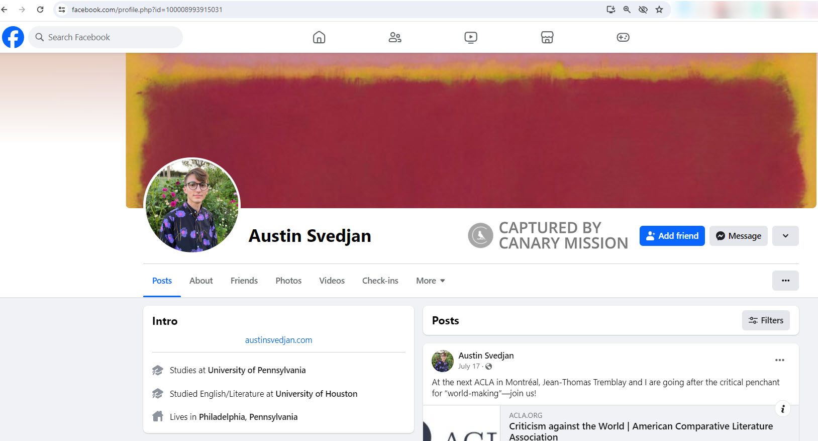 Austin Svedjan, Facebook - Nov 12, 2023