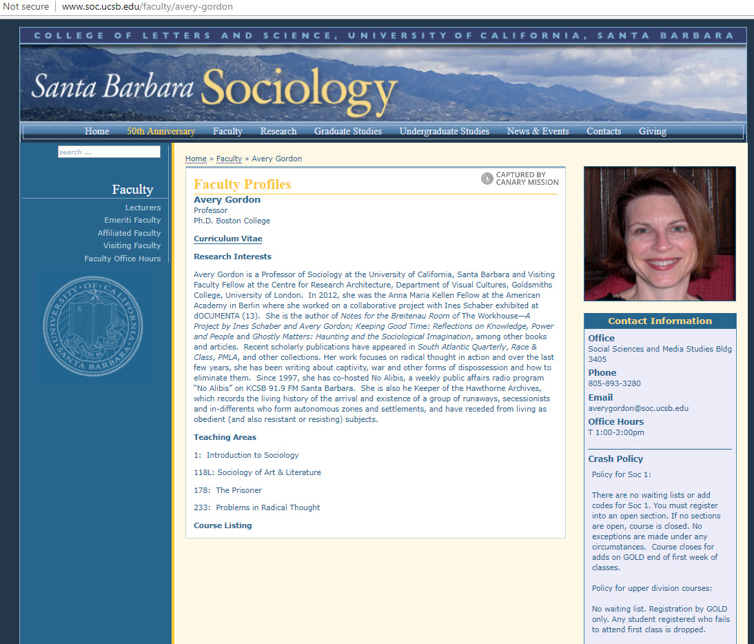 Avery Gordon, soc.ucsb.edu - Sep 9, 2018