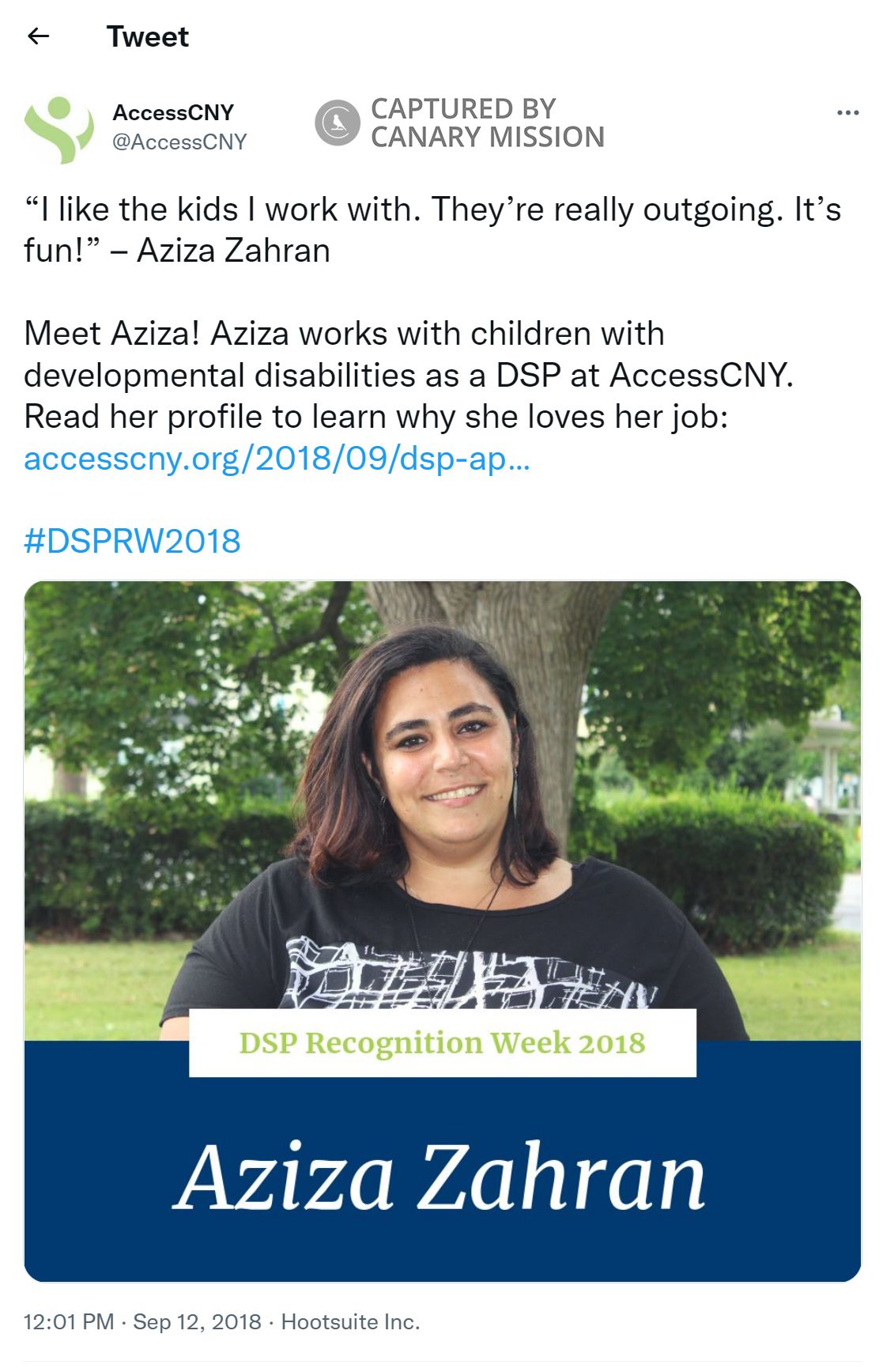 Aziza Zahran, Twitter - Sep 12, 2018