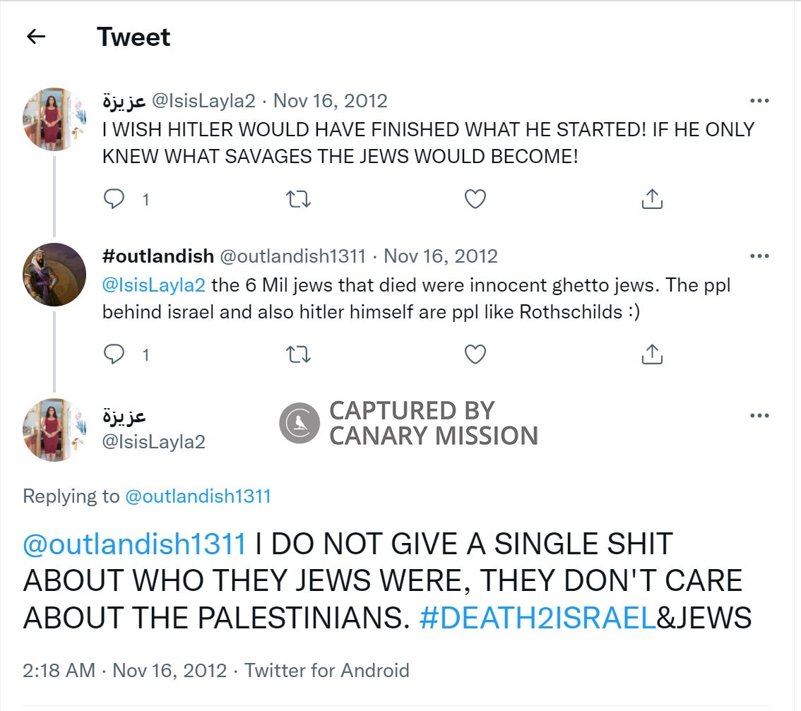 Aziza Zahran, Twitter - Nov 16, 2012