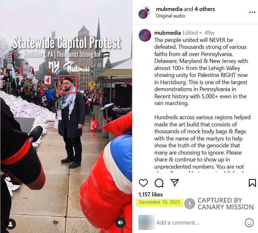 Basheer Bilaal’s protest appearance, End the Siege on Gaza