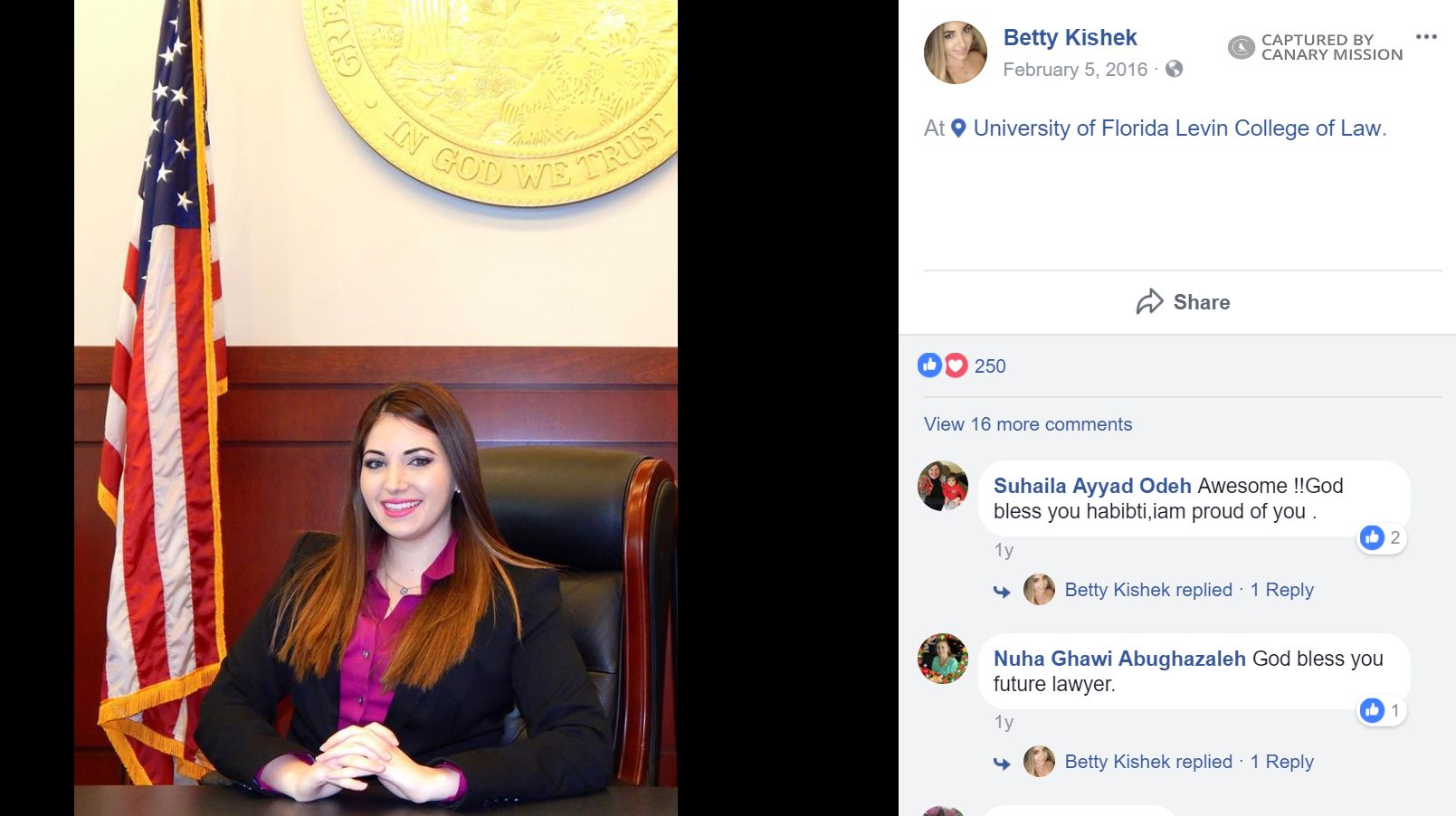 Betty Kishek, Facebook - Feb 5, 2016