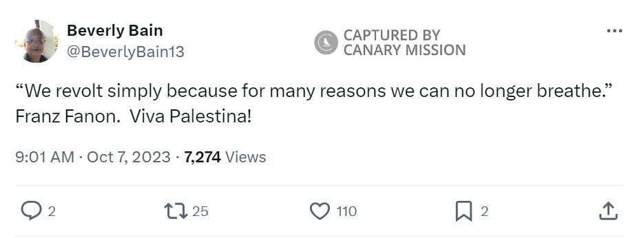 Beverly Bain, Twitter - Oct 7, 2023