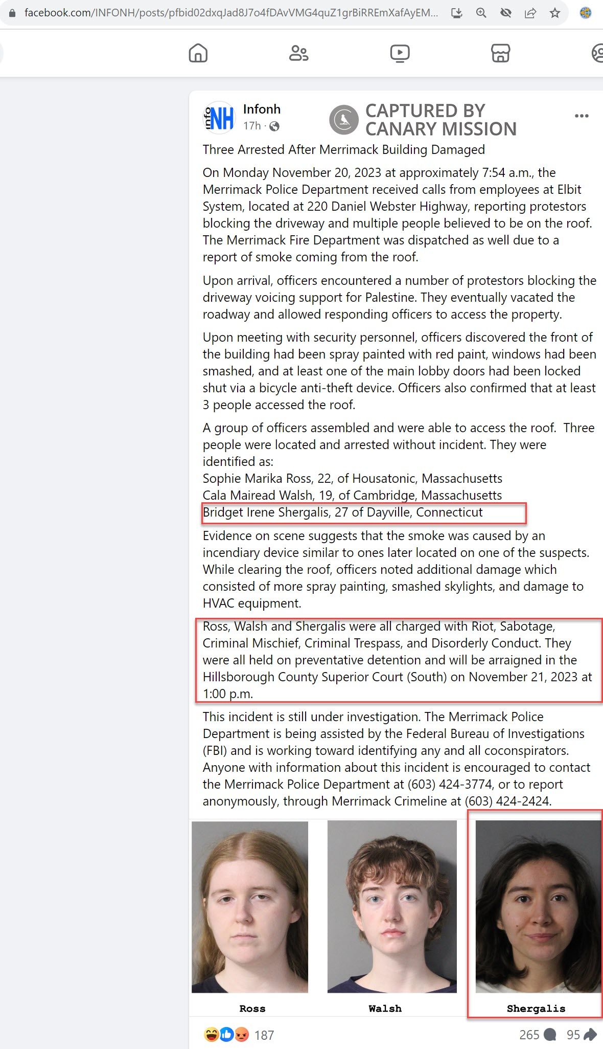 Bridget Shergalis, Facebook - Nov 20, 2023