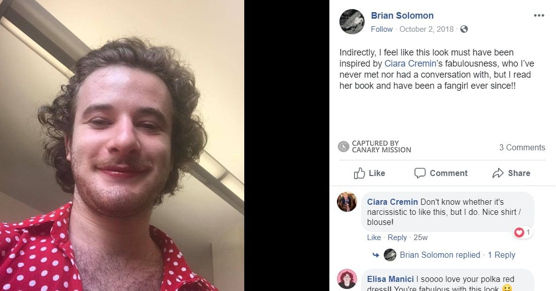 Brooch Solomon, Facebook - Oct 2, 2018