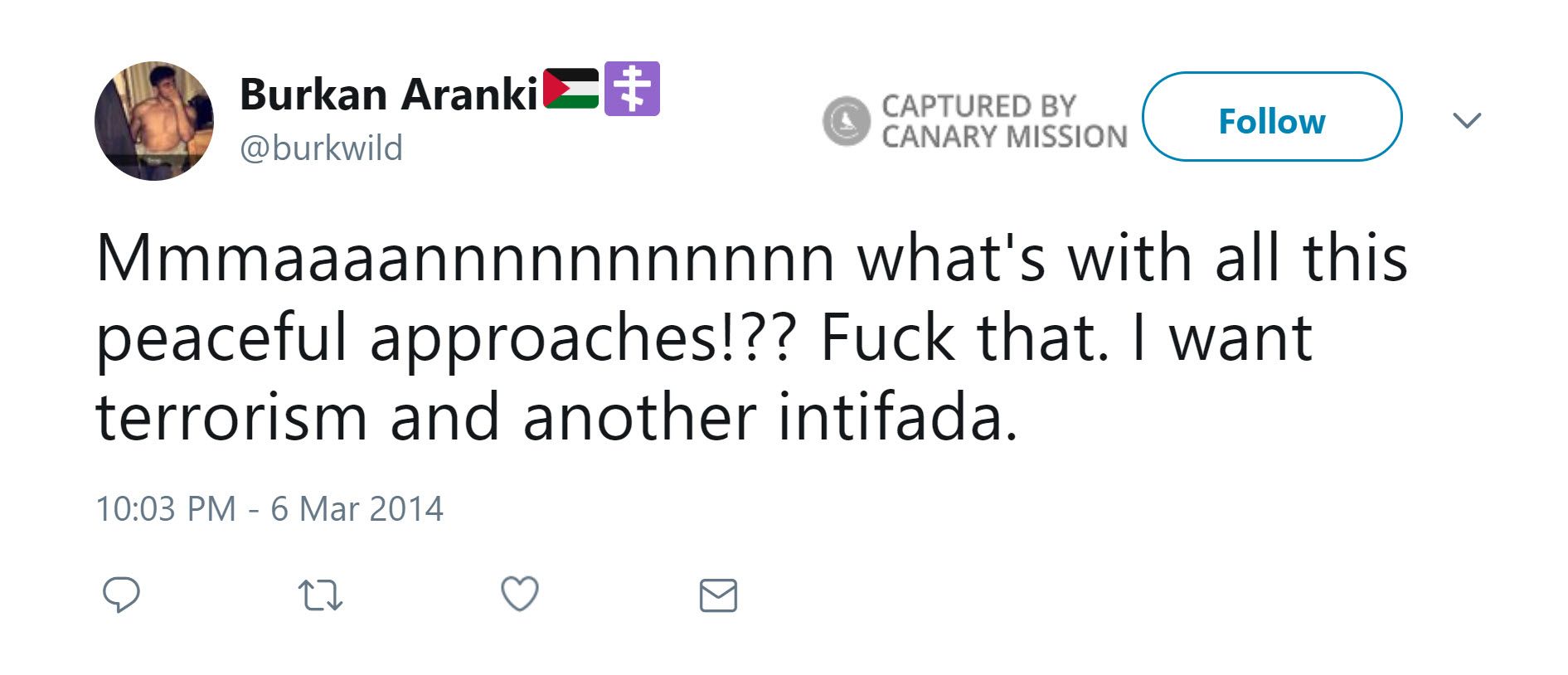 Burkan Aranki, Twitter - Mar 6, 2014