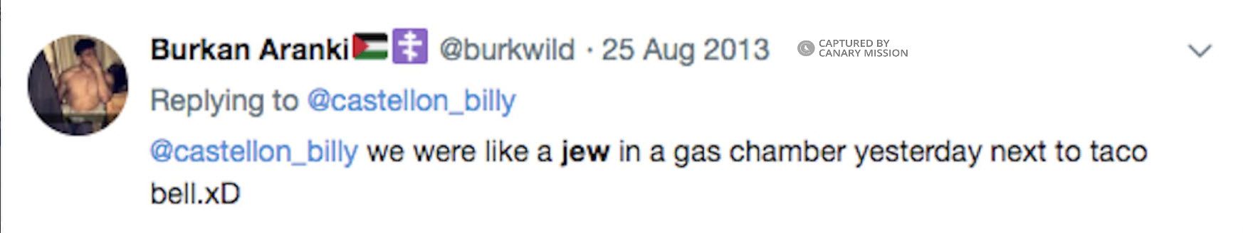 Burkan Aranki, Twitter - Aug 25, 2013