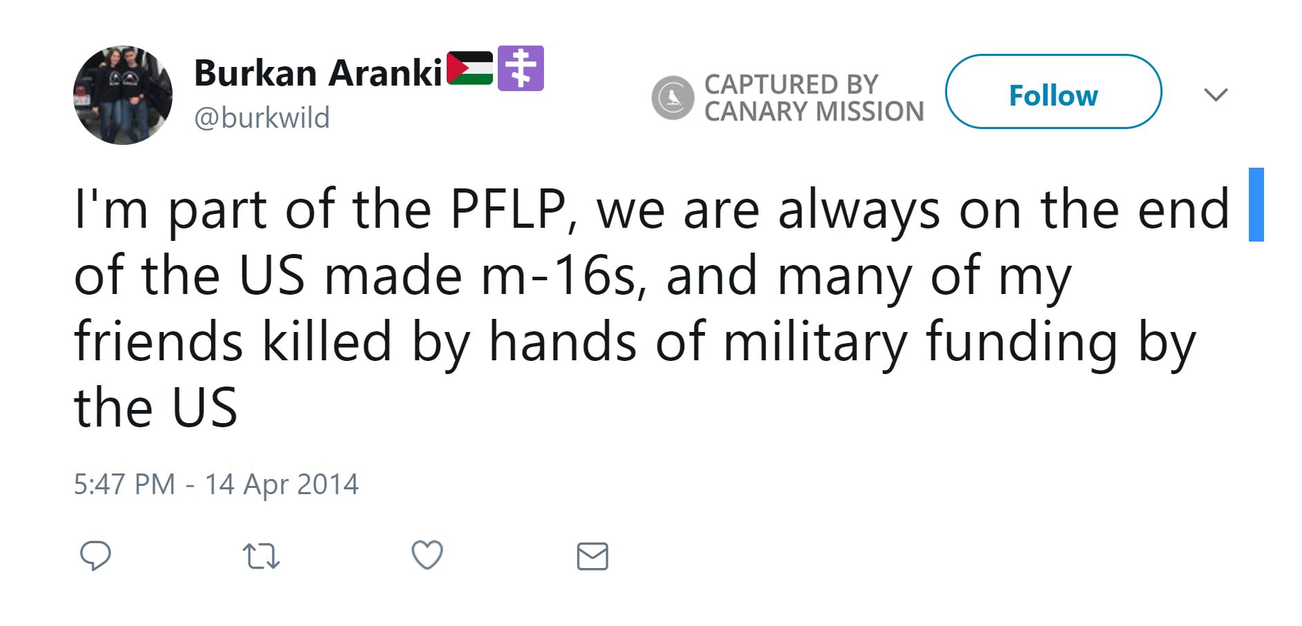 Burkan Aranki, Twitter - Apr 14, 2014