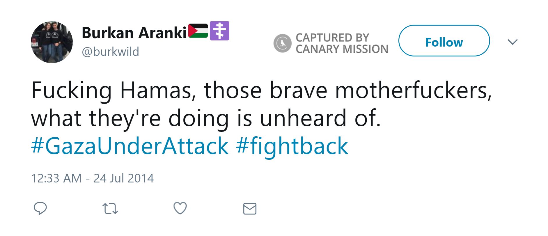 Burkan Aranki, Twitter - Jul 24, 2014