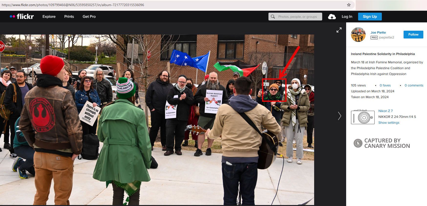 Caitlin Ryan Lawrence’s protest appearance, Ireland Solidarity for Gaza 1