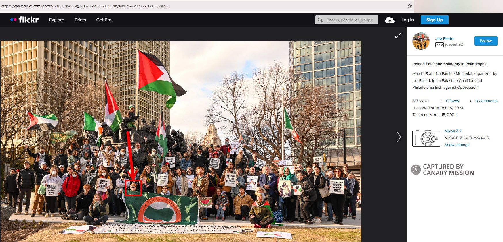 Caitlin Ryan Lawrence’s protest appearance,  Ireland Solidarity for Gaza 3