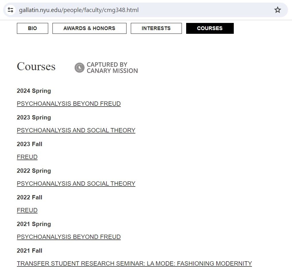 Charles Gelman Canary Mission