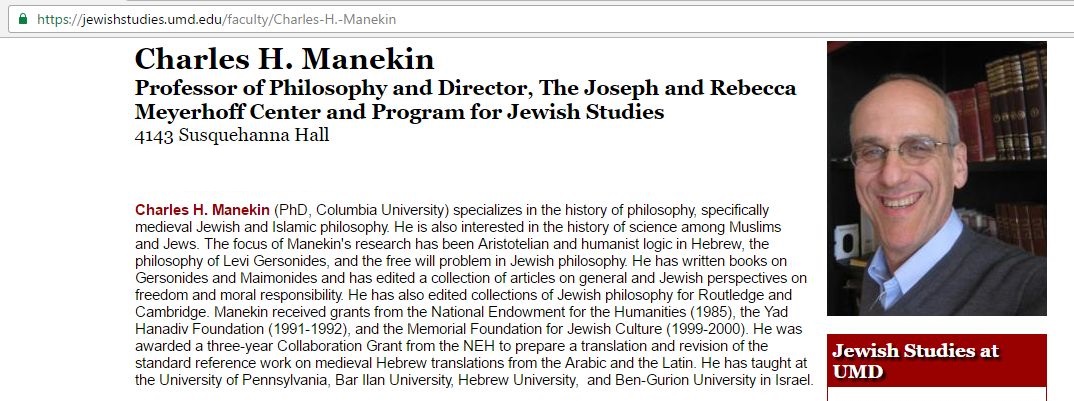 Charles Manekin, cm01 - Dec jewishstudies.umd.edu 2016