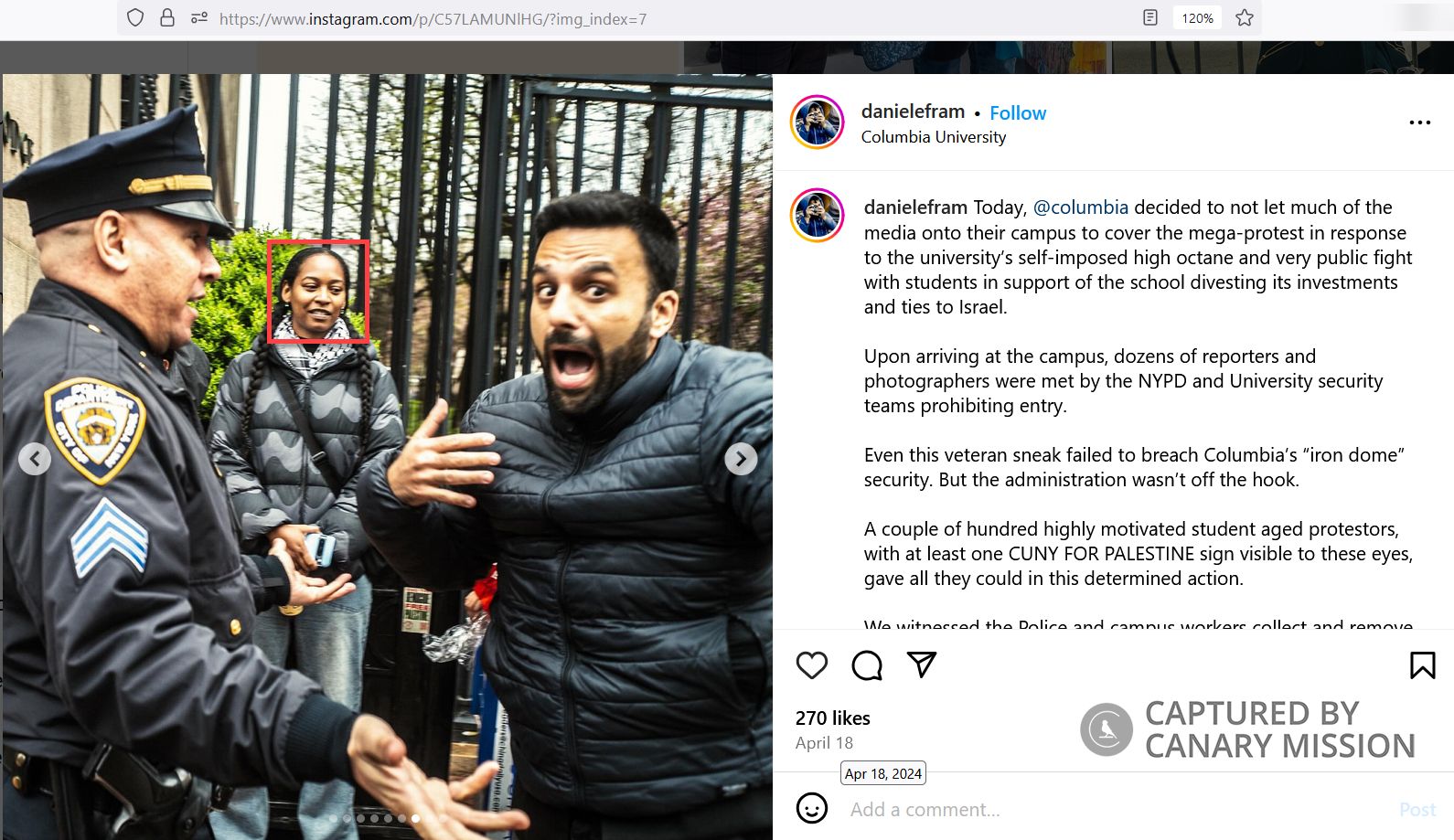 Cheryl Rivera’s Participation in the Pro-Hamas Encampment at Columbia University 