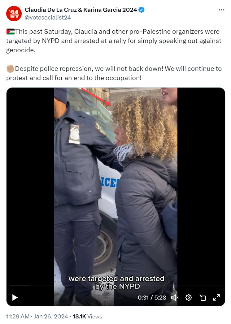 Claudia De la Cruz, Twitter - Jan 26, 2024