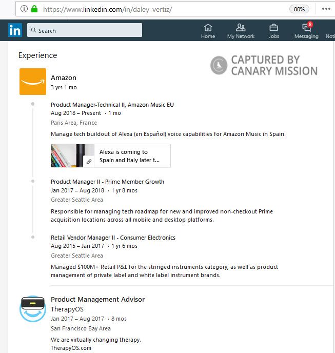Daley Vertiz, LinkedIn - Aug 27, 2018