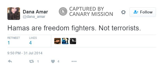 Dana Amar, Twitter - Jul 31, 2014