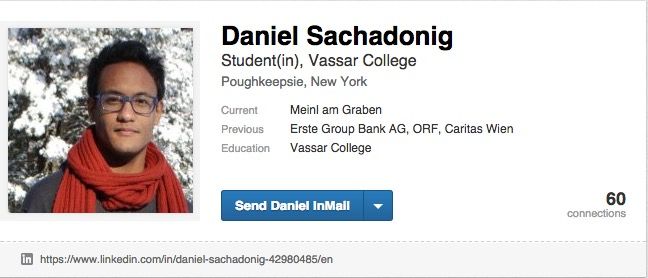 Daniel Sachadonig, Linkedin - 24 Feb 2016