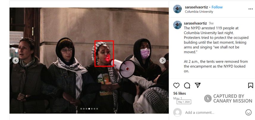 Darializa Avila Chevalier, Columbia University,  organized the pro-Hamas encampment at Columbia in April 2024.