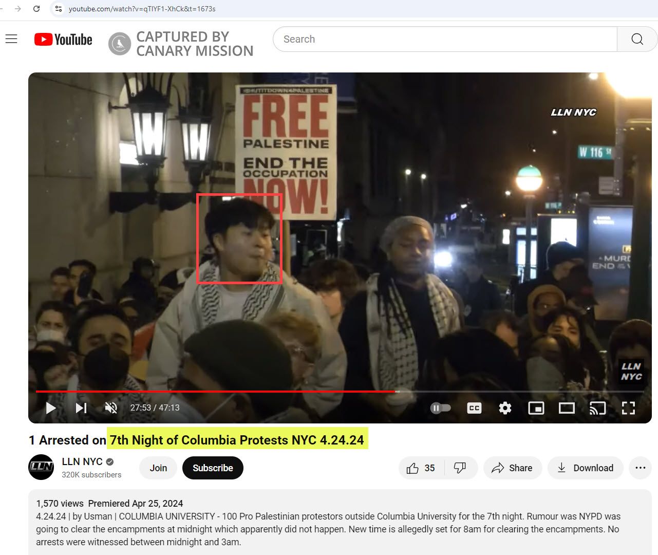 David Chung, Columbia University, participated in the pro-Hamas encampment at Columbia in April 2024