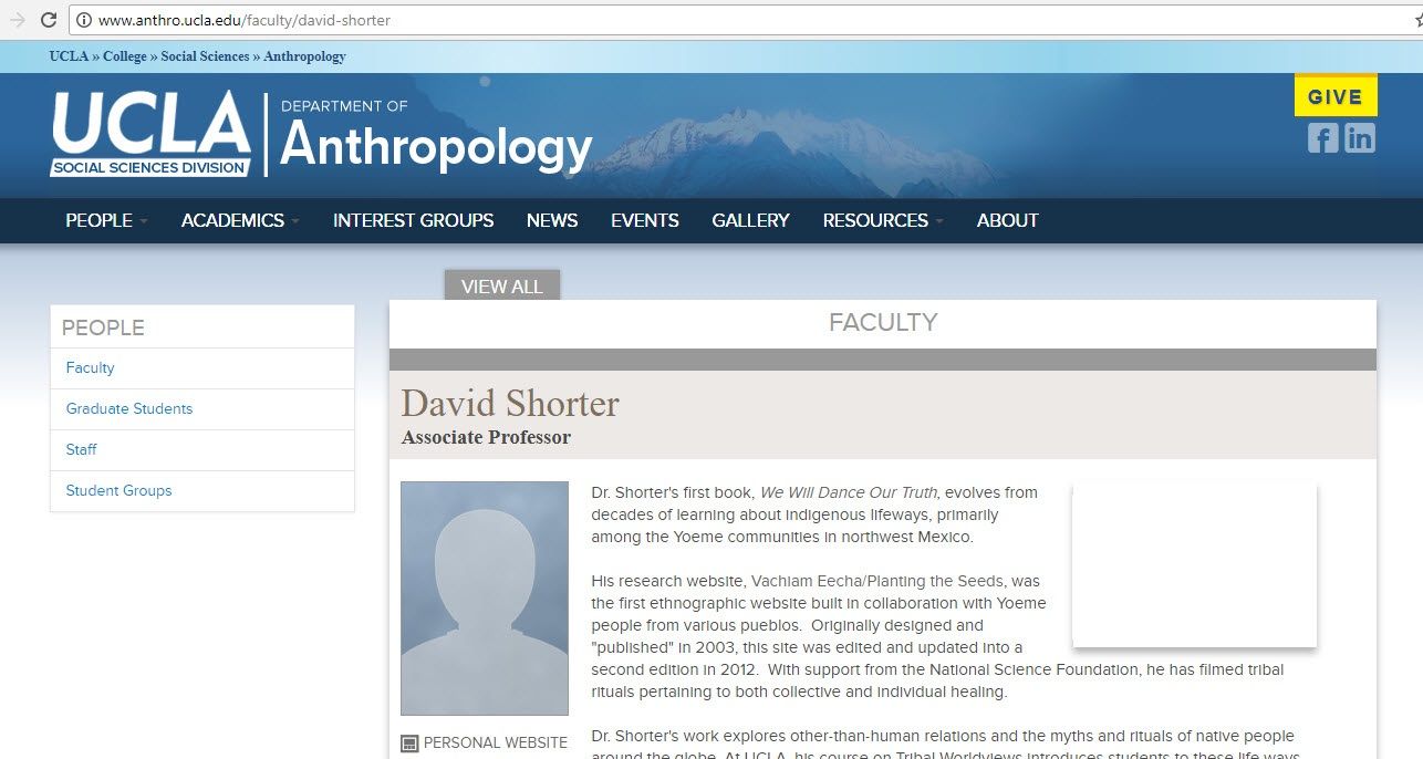 David Shorter, anthro.ucla.edu - Jan 1, 2018