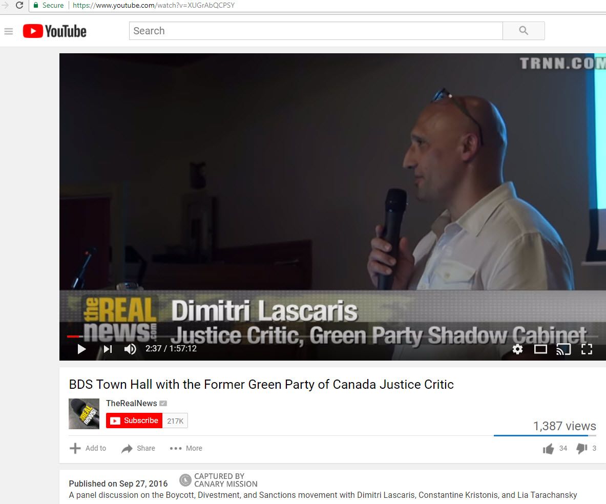 Dimitri Lascaris Canary Mission