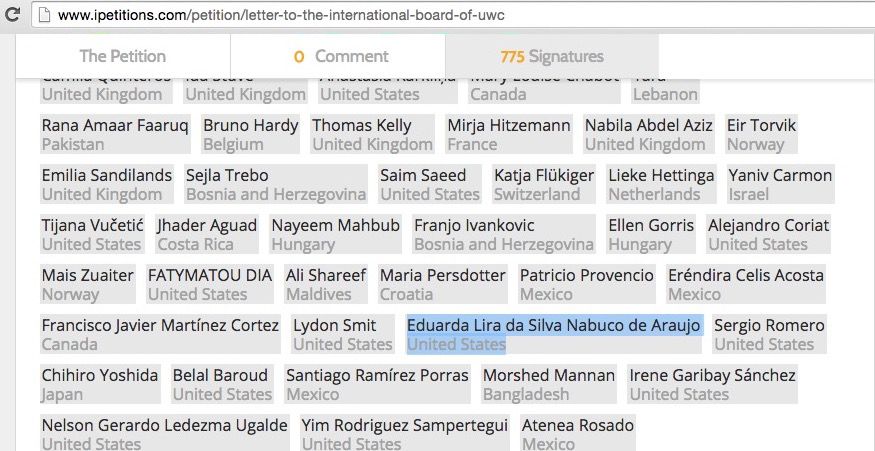 Eduarda Araujo, ipetitions.com - 03 May 2016