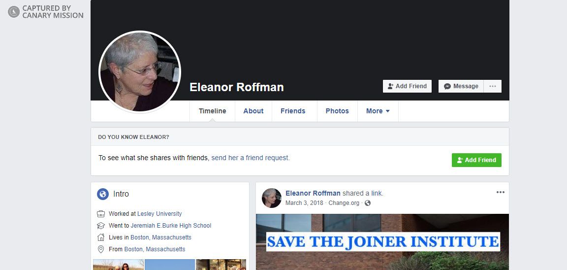 Eleanor Roffman, Facebook - Mar 17, 2019